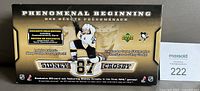 Front of Phenomenal Beginning display box showing Sidney Crosby and gold edition note