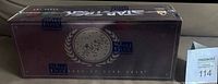 Front view of sealed Star Trek trading card box showing anniversary crest