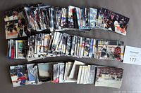 Overview of all 265 McDonald's hockey cards laid out in rows
