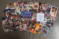 All 50 Eric Lindros cards spread out, showing fronts and variety