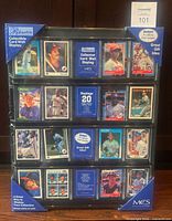 Front view of sealed display showing 20 baseball cards and product branding