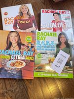Front covers of four of the cookbooks showing titles and author