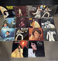 All 14 Elvis Presley LPs laid out in three rows