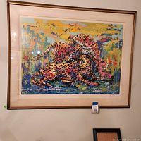 Full view of framed print on wall