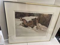 Front view of framed print showing artwork, mat and frame