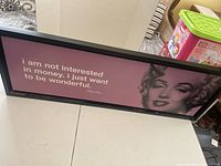 Front of framed Marilyn Monroe quote wall art