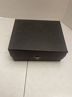 closed black textured storage case