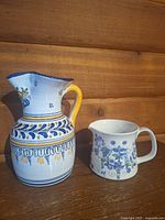 Both jugs side by side showing scale and designs