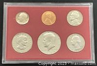 Obverse of six-coin 1981 proof set in case