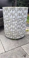 Front view of cylindrical mosaic stool