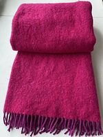 Blanket folded showing color and fringe