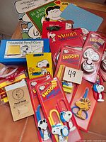 Group shot of all Snoopy school supplies
