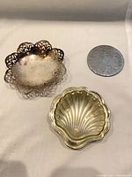 Shell dish, pierced dish, and coaster top view