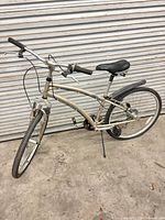 Full side/front view of bicycle showing overall style and condition