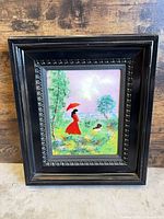 Front view of framed enamel on copper painting