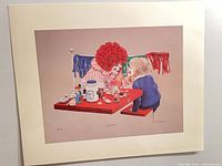 Front view of matted lithograph showing full artwork and mat