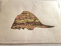 Full view of signed Hazelgrove lithograph on deckled paper