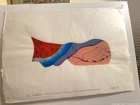 Full view of signed, titled print on deckled paper