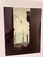 Front view of entire photographic print showing Venice canal scene