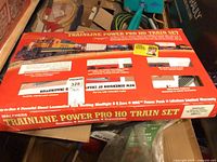 Full view of Walthers Trainline Power Pro HO Train Set box with window