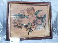 Full view of framed floral artwork