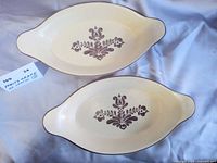 Top view of both Pfaltzgraff Village au gratin dishes