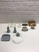 Group shot of all nine bathroom accessories