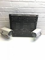 Front view of data panel and two camera housings