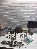 Overall view of hardware spread on table