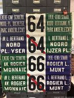 Front view of the streetcar roll sign showing full graphics