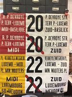 Full view of streetcar roll showing numbers 20 and 22 and destination text