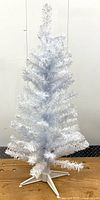 Full view of 35" white artificial tree