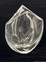 Front view of clear crystal tulip vase