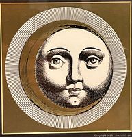 Close view of Sun and Moon print showing artwork details