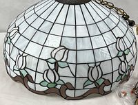 Full view of stained glass tulip lamp shade