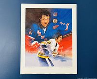 Full view of Brad Park signed print