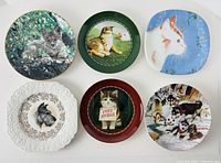 All six animal-themed plates front view