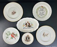 All six collectible plates displayed front view