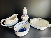 All four ceramic kitchen pieces front view