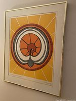 Framed Dorothy Morrison screenprint, angled view