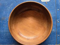 Top view of interior showing segmented wood pattern