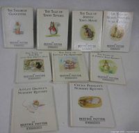 Front view showing nine Beatrix Potter hardcovers