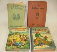 Front view of all four Bobbsey Twins books showing titles and covers