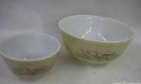 Both Forest Fancies bowls side by side showing size difference and pattern