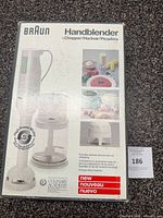 Front of sealed Braun Handblender MR 370 retail box