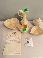 Group shot showing all five Belleek pieces