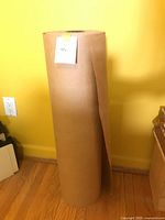 Full view of the kraft paper roll standing upright