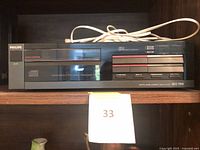 Front of Philips CD150 showing tray and controls