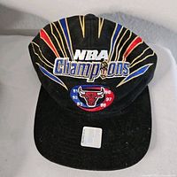 Front view showing NBA Champions embroidery and Bulls logo