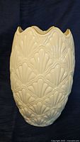 Front view of ivory Lenox Jacquard vase